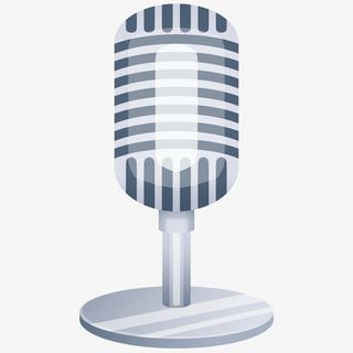 银色语音话筒插画免抠