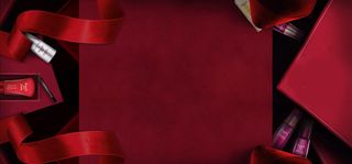 韩束化妆品红色背景banner装饰高清