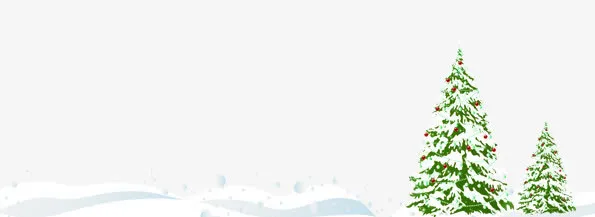 雪地里的圣诞树免抠