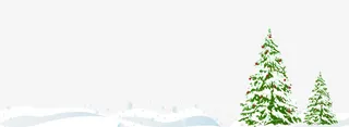 雪地里的圣诞树免抠