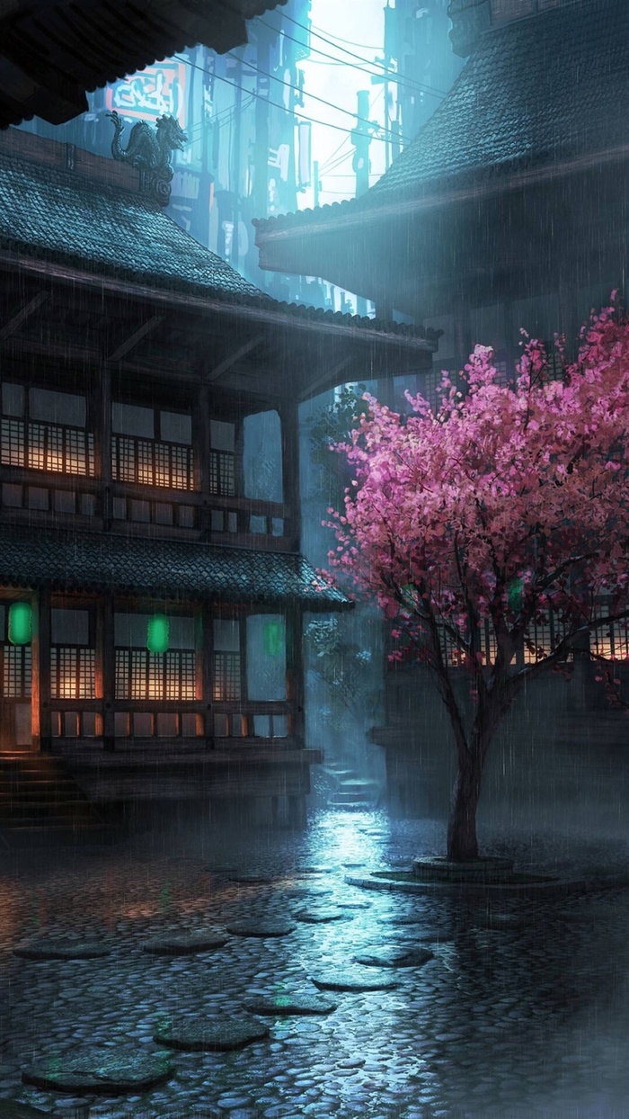 建筑花卉风景H5背景高清
