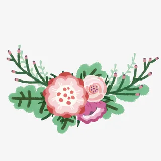 手绘小清新花朵妇女节温馨免抠