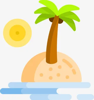 小岛扁平化图标免抠