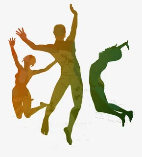 跳跃欢呼的人物免扣素材免抠