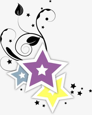 星星主题韩国潮流海报免抠