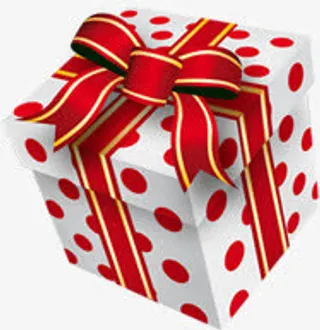 红色圆点礼盒海报免抠