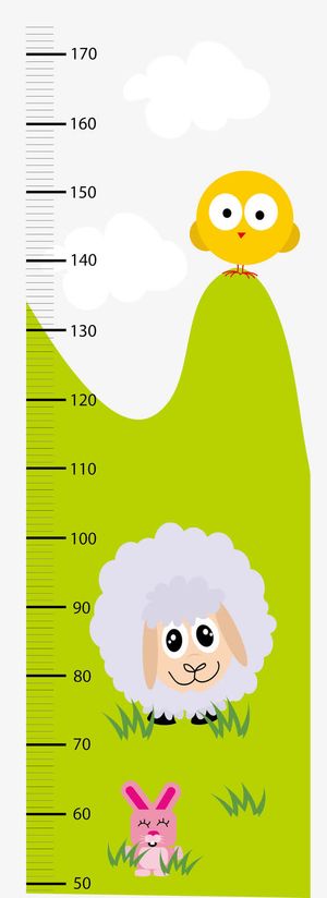 儿童卡通量身高尺免抠