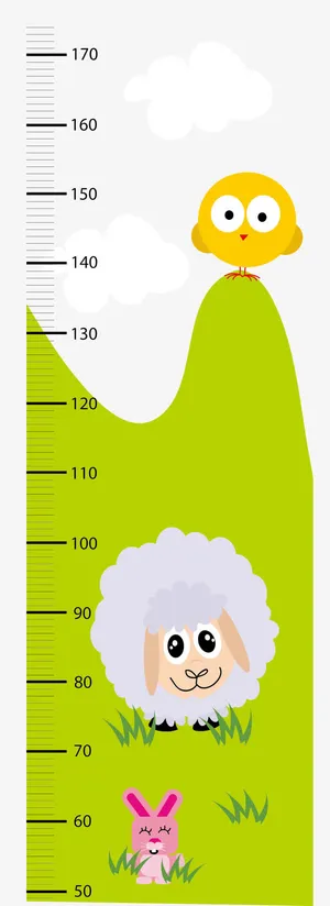 儿童卡通量身高尺免抠