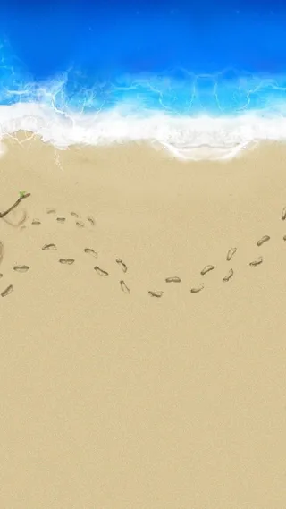 海滩上的脚印H5背景高清