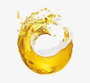 金色啤酒水花免抠