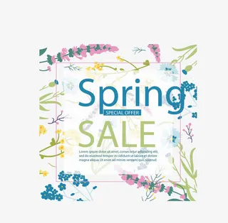 矢量图春天销售艺术字免抠