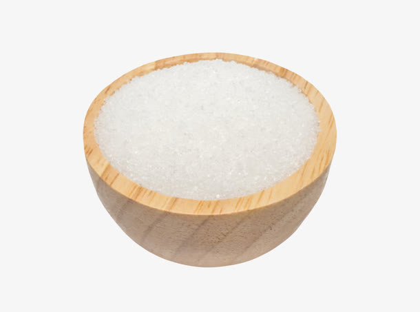 棕色容器装满白砂糖的木制碗实物免抠