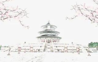 古风江南画意景观免抠