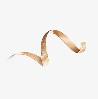 卡通金色丝带免抠