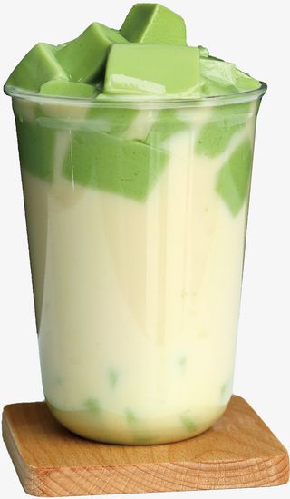 抹茶豆腐奶茶免抠