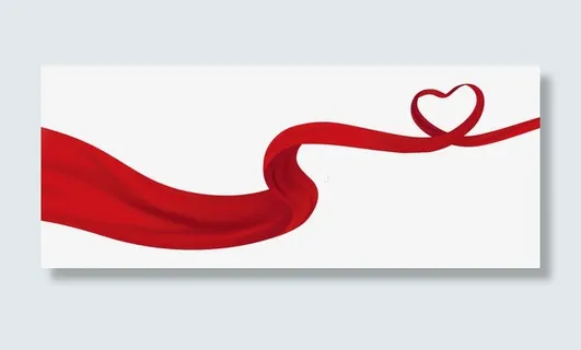 红色中国风曲线红绸装饰图案免抠