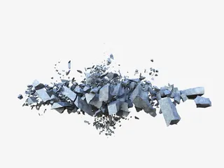 漂浮岩石碎片免抠