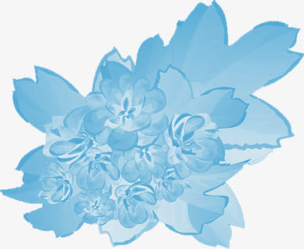 蓝色花朵元素免抠