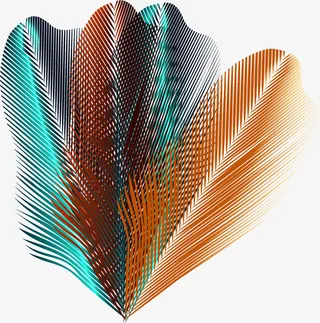 卡通彩色羽毛免抠png漂浮装饰免抠