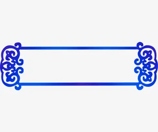 蓝色花纹边框免抠