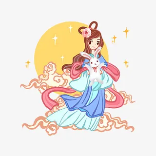 嫦娥月兔素材免抠
