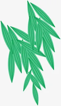 绿色卡通手绘树叶清新免抠