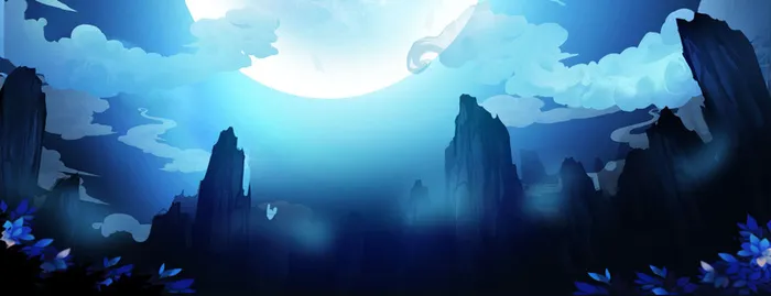 卡通月亮背景banner高清
