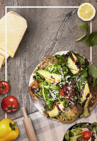 清新简约边框美食宣传平面广告高清