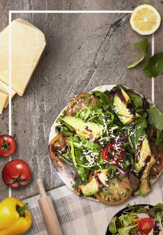 清新简约边框美食宣传平面广告高清