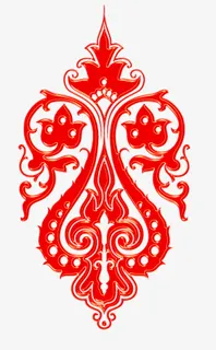红色喜庆中国风花纹免抠