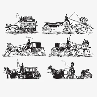 矢量中世纪马车免抠