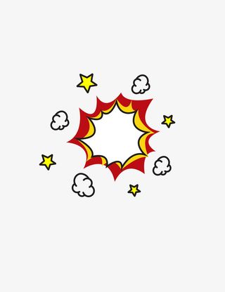 对话框会话框漫画对话框卡通对话框云朵星星免抠