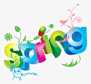 卡通炫彩设计字母春天免抠