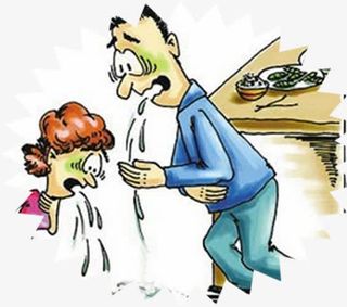 食物中毒呕吐人物宣传栏免抠