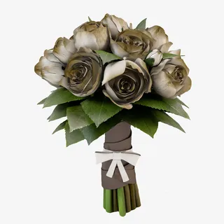 败落鲜花束免抠