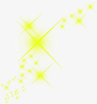 黄色星光教育海报装饰免抠