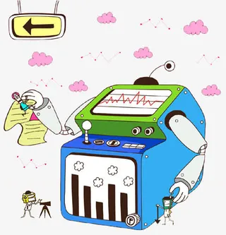 手绘抽象的游戏机免抠