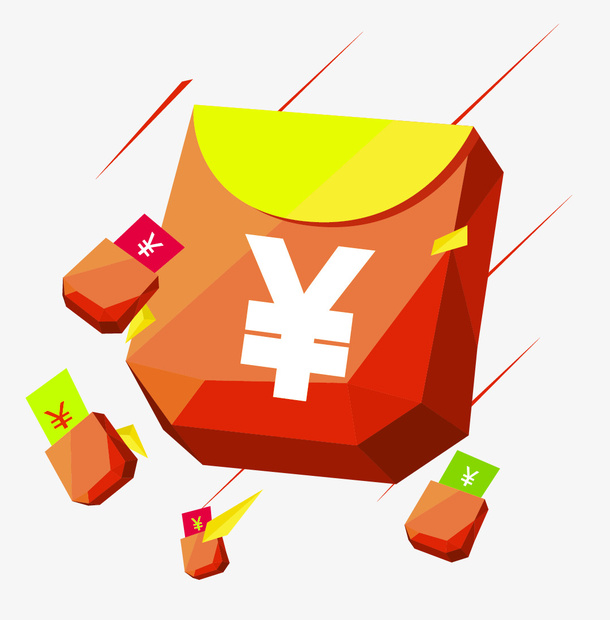 简约线条红包优惠装饰图案免抠
