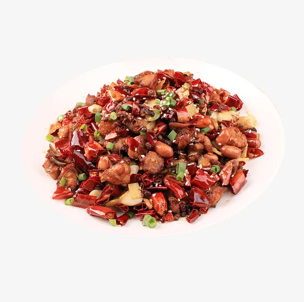 产品实物红辣椒麻辣鸡块免抠