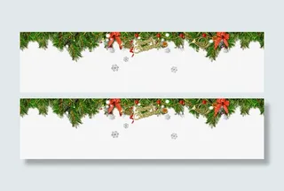 圣诞节系列素材顶部装饰免抠