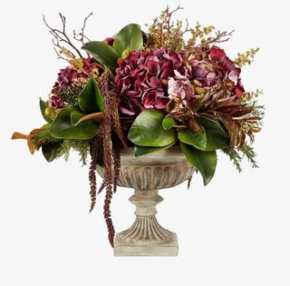 绿叶红花盆栽软装配饰png免抠