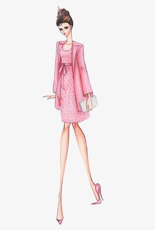 高端女装设计插画稿免抠