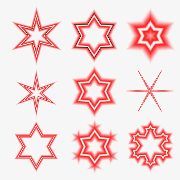 霓虹六角形对称花纹光效免抠