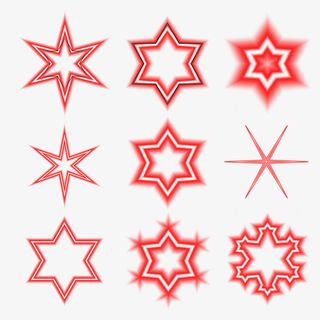 霓虹六角形对称花纹光效免抠