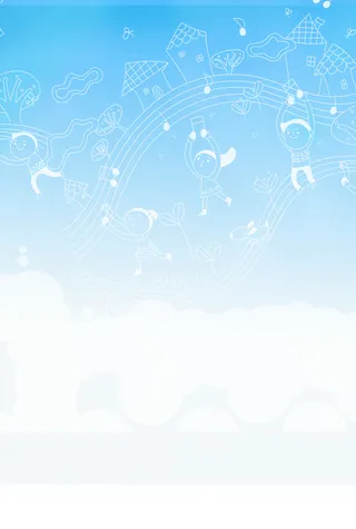 蓝色渐变简笔画背景高清