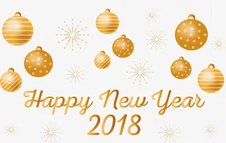 金色新年圣诞球免抠