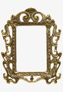 欧式复古华丽花纹镜框相框边框免抠