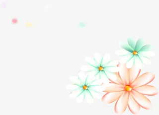 春天唯美手绘卡通花朵免抠