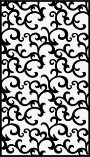 黑色花纹剪纸窗花免抠