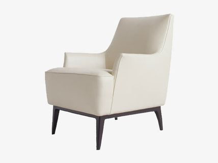 舒适田园纯色扶手沙发椅免抠